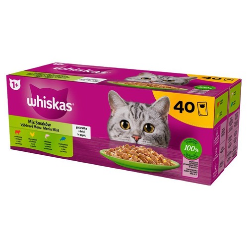 Karma mokra dla kotów mix smaków Whiskas 40 x 85 g