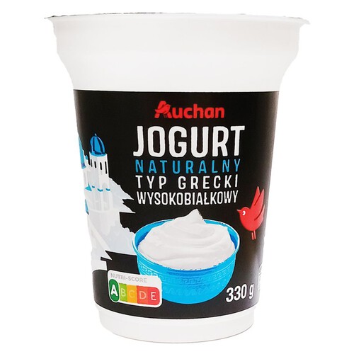 Jogurt naturalny typu grecki wysokobiałkowy Auchan 330 g