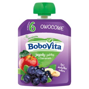 Jagody i jabłka z bananem po 6 miesiącu BoboVita 80 g