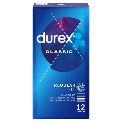 Durex Classic Regular Fit, 12 prezerwatyw dla bezpieczeństwa i komfortu.