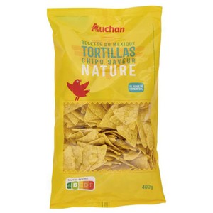Nachosy bezglutenowe kukurydziane solone Auchan 400 g