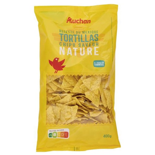 Nachosy bezglutenowe kukurydziane solone Auchan 400 g