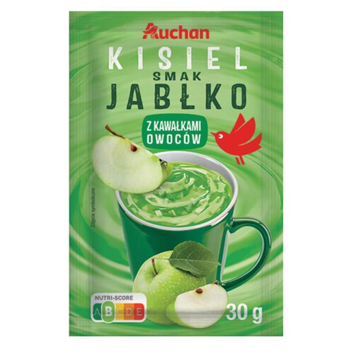 Kisiel o smaku jabłkowym z kawałkami jabłek Auchan 30 g