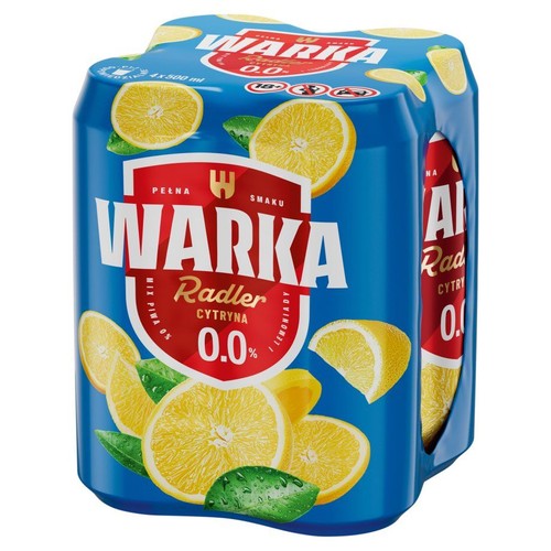 Piwo bezalkoholowe smakowe Radler Cytryna alk. 0,0% obj. Warka 4 x 500 ml