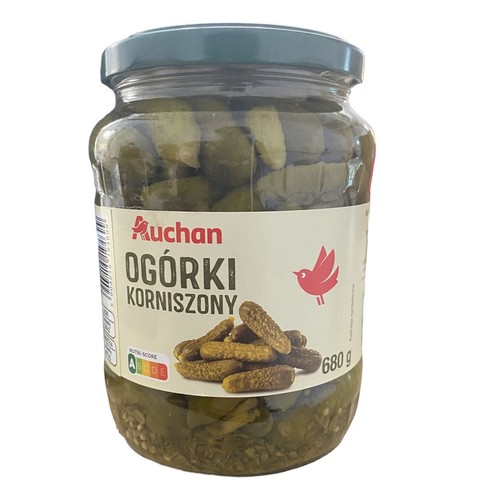 Ogórki korniszony Auchan 680 g