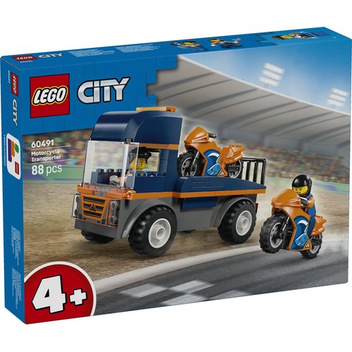 City Laweta dla motocykli 60491, zabawka z dwiema minifigurkami LEGO 1 sztuka
