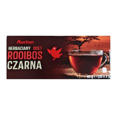 Herbaciany duet Rooibos czarna Auchan 20 torebek