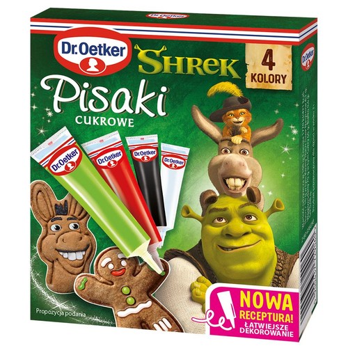 Pisaki cukrowe Shrek 4 kolory Dr.Oetker 4 x 17 g