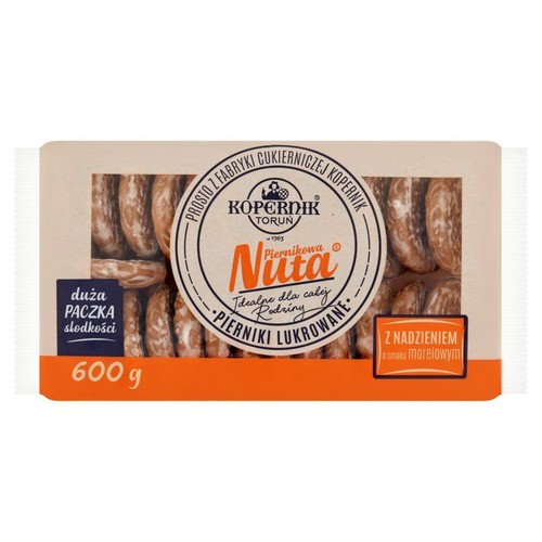 Pierniki lukrowane z nadzieniem o smaku morelowym Kopernik 600 g