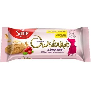 Ciasteczka owsiane z żurawiną Sante 135 g