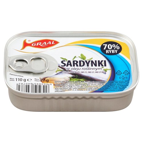 Sardynki w oleju roślinnym Graal 110 g