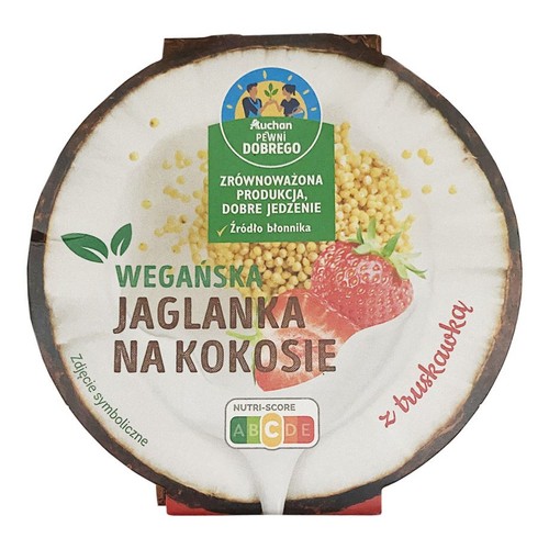 Wegańska jaglanka na kokosie z truskawkami Pewni Dobrego 210 g 