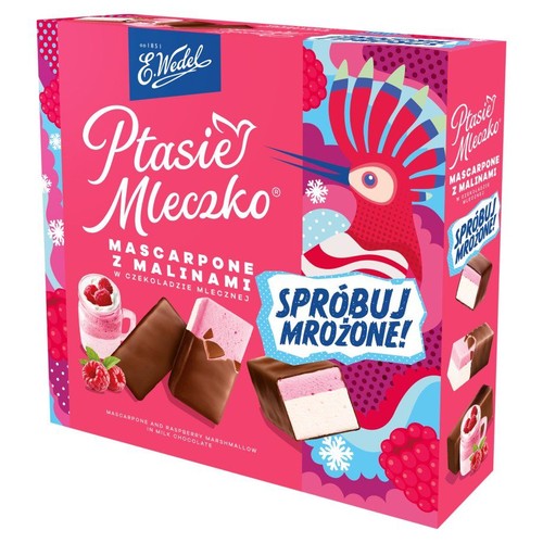 Ptasie mleczko mascarpone z malinami  E.Wedel 340 g