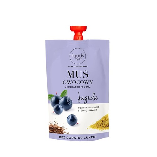 Mus owocowy z dodatkiem zbóż jagoda Foods by Ann 100 g
