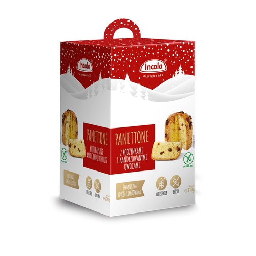 Panettone z rodzynkami i kandyzowanymi owocami bez glutenu Incola 210 g