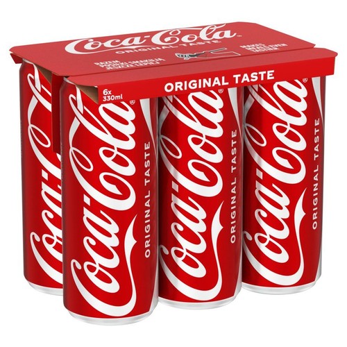 Napój gazowany o smaku cola.  Coca-Cola 6 x 330 ml