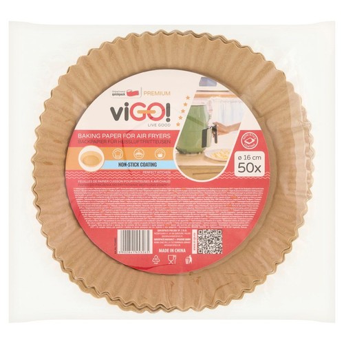 Papier do pieczenia do frytkownic beztłuszczowych viGO! 50 sztuk