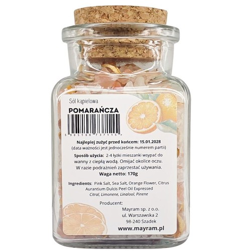 Sól kąpielowa Pomarańcza Mayram 170 g