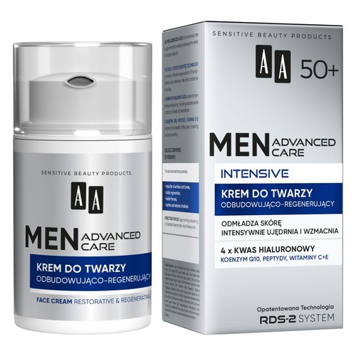 Krem do twarzy odbudowująco-regenerujący Advanced Care Intensive 50+ AA Men 50 ml
