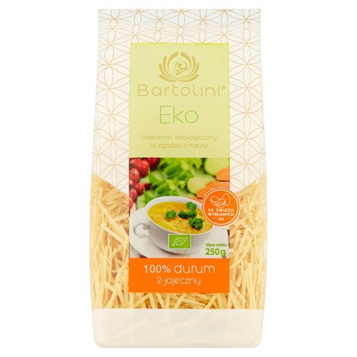 Makaron ekologiczny 100% durum 2-jajeczny Bartolini 250 g