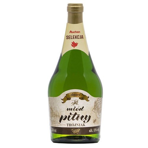 Miód pitny trójniak Złocisty alk. 13,0% obj. Auchan Selekcja 750 ml