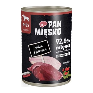 Karma mokra dla psa indyk z jeleniem Pan Mięsko 400 g