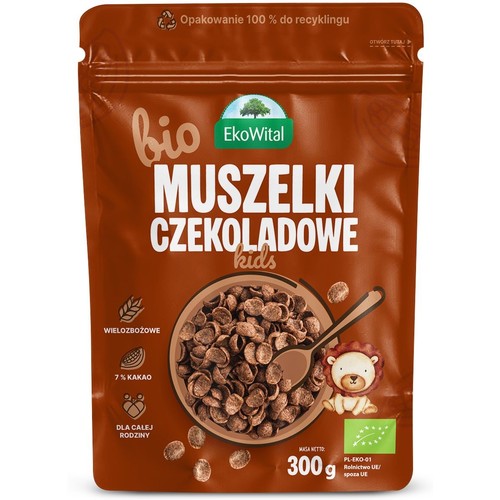 BIO Muszelki czekoladowe ekologiczne Eko Wital 300 g