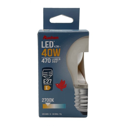 Żarówka LED E27 40W standard ciepła Auchan 1 sztuka