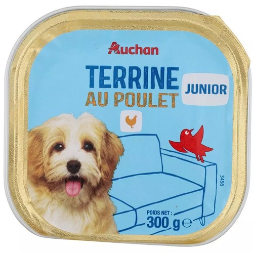 Karma mokra dla psów junior z kurczakiem  Auchan 300 g