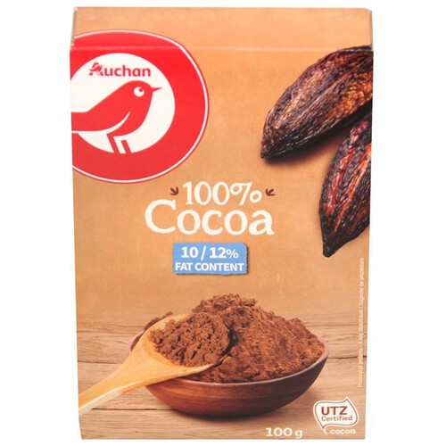 Kakao w proszku o obniżonej zawartości tłuszczu Auchan 100 g