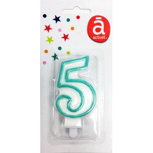 Świeczka urodzinowa "5" 7,5 cm Różowa Actuel 1 sztuka