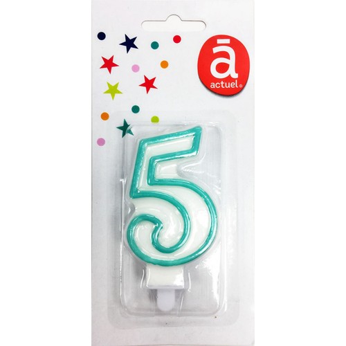 Świeczka urodzinowa "5" 7,5 cm Różowa Actuel 1 sztuka