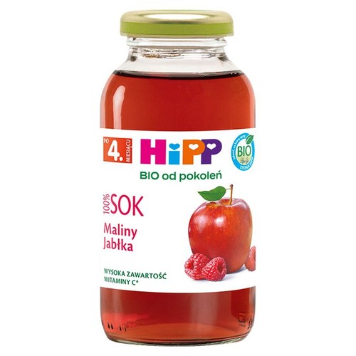 BIO Sok Maliny-Jabłka po 4 miesiącu HiPP 200 ml
