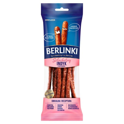 Kabanosy z indyka z wieprzowiną Berlinki 85 g