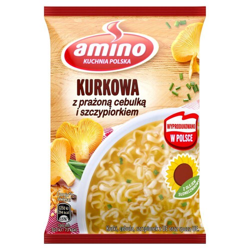 Kurkowa po podlasku z prażoną cebulką i szczypiorkiem   Amino 61 g