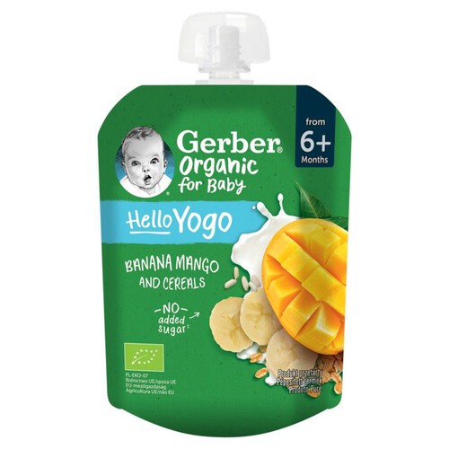 BIO Mus banan mango jogurt i płatki po 6 miesiącu Gerber 80 g