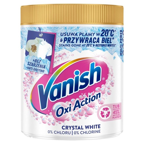 Odplamiacz do tkanin Oxi Action Crystal White  Vanish 970 g