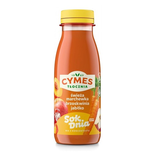 Sok Dnia HPP świeża marchewka, brzoskwinia, jabłko Cymes 250 ml