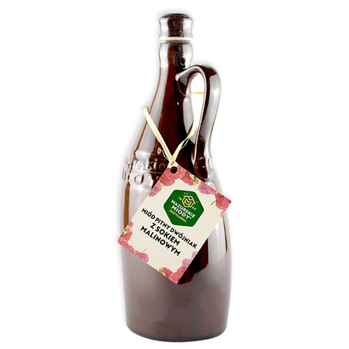 Miód pitny dwójniak z sokiem malinowym alk.16% obj. Mazurskie Miody 600 ml