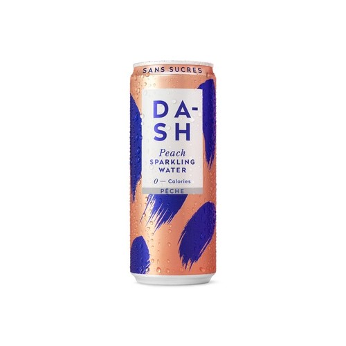 Naturalna woda gazowana o smaku brzoskwiniowym 0 kalorii DASH WATER 330 ml