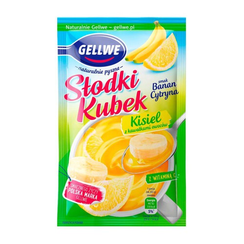 Słodki kubek kisiel smak banan cytryna Gellwe 30 g