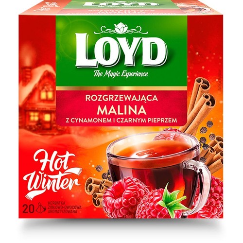 Herbata  rozgrzewająca malina z cynamonem i czarnym pieprzem Loyd 20 torebek