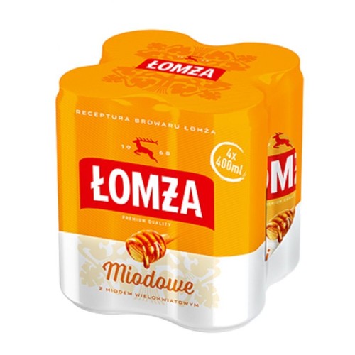 Piwo jasne miodowe alk. 5,7% obj. Łomża 4 x 400 ml