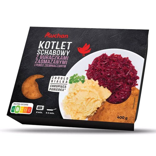 Kotlet schabowy z buraczkami i puree ziemniaczanym Auchan 400 g