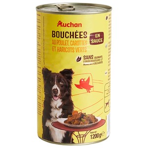 Karma mokra dla psów z kurczakiem i fasolką szparagową Auchan 1,2 kg