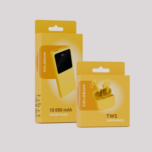 Zestaw Powerbank + TWS żółty COLORUM zestaw