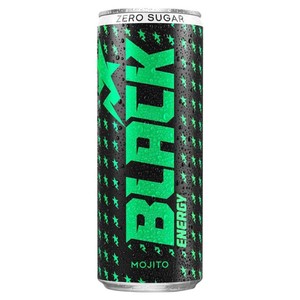 Gazowany napój energetyzujący Energy Mojito Zero Sugar z dodatkiem witamin   BLACK 250 ml