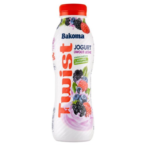 Twist Jogurt do picia z owocami leśnymi Bakoma 370g