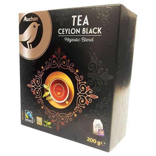 Cejlońska czarna herbata ekspresowa Auchan 100 torebek