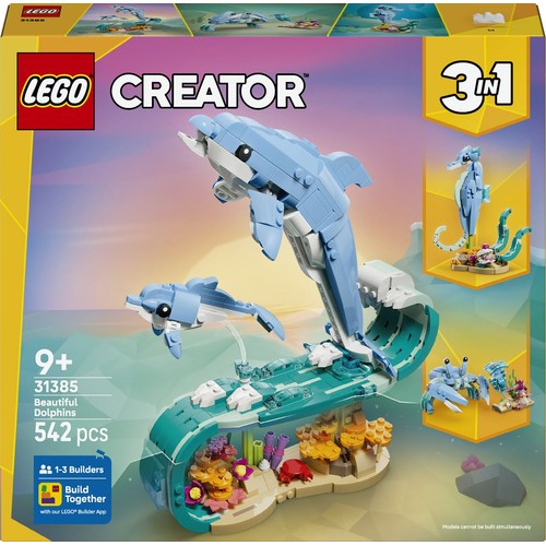Zestaw konstrukcyjny Creator 3 w 1 Zwierzęta morskie: piękny delfin 31385 LEGO 1 sztuka